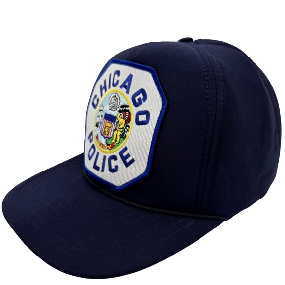 NISSIN CAP Chicago Police Snapback Hat Navy Structured Patch Adjustable - Picture 3 of 10